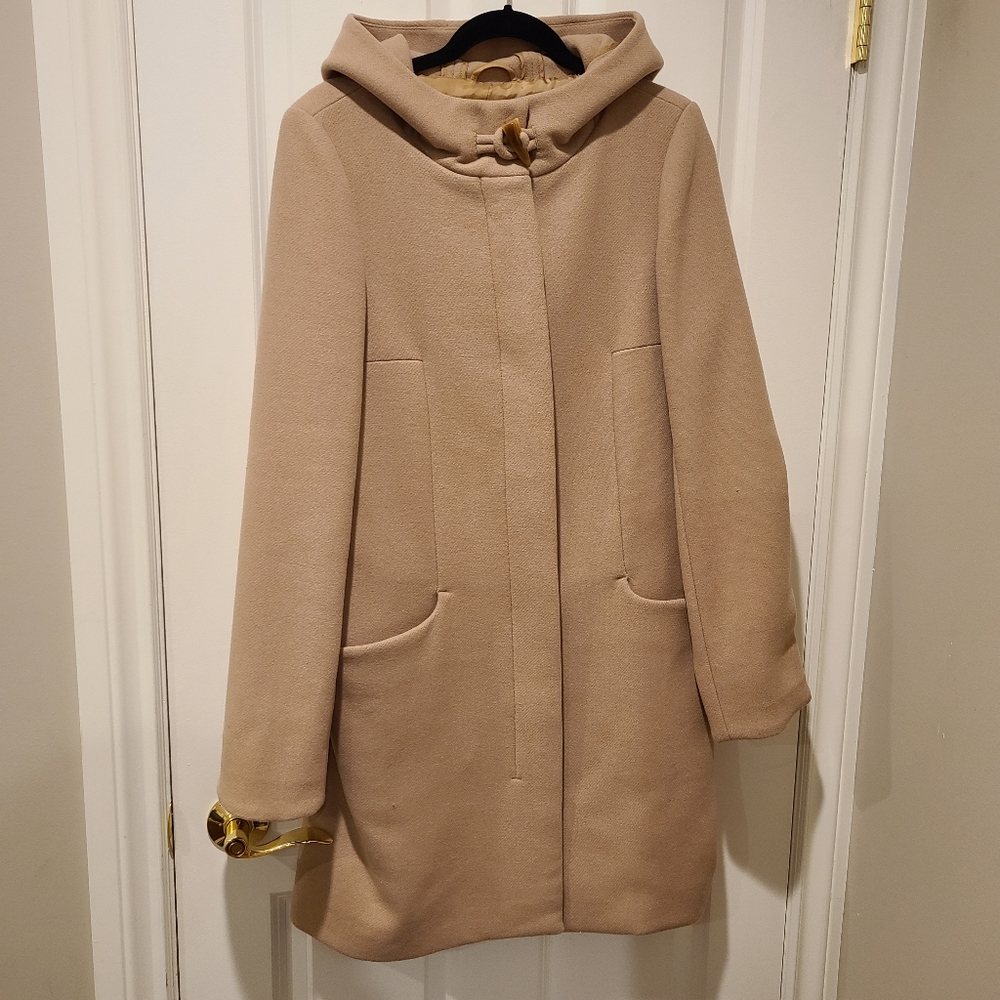 Babaton Tan Hooded Coat